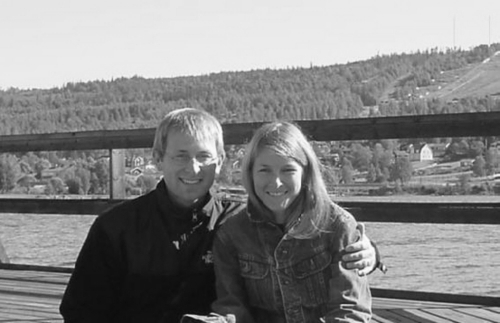Seth and Mary on Langbryggan on Lake Siljan in Rattvik, Sweden.